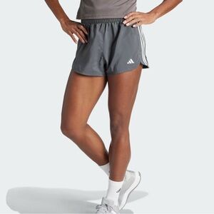 Adidas Dark Gray Sports Shorts with White Stripes